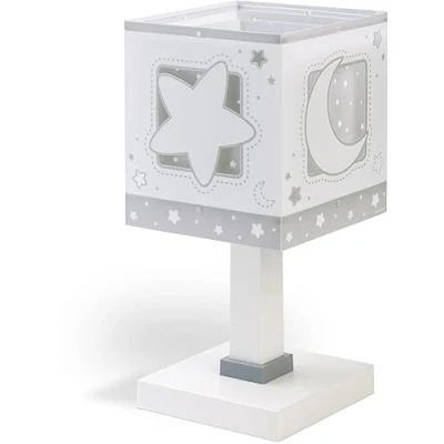 Imagen de Dalber Lámpara Mesilla Infantil Luna y Estrellas Moon Light Gris, 40 W