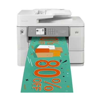 Imagen de Impresora multifunción Brother MFCJ6959DWRE1, Impresión a gran formato, Fax y escáner, Hasta 30 ppm, Doble cara, 512MB, Blanca