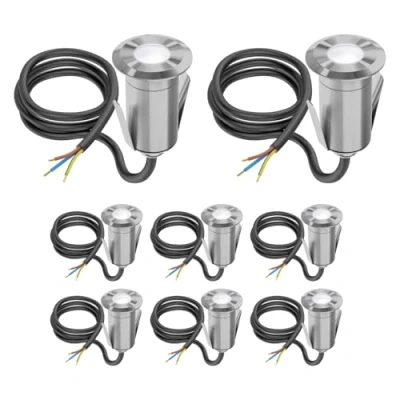 Imagen de ledscom.de Lámpara empotrable de suelo GLOX 8 LED para exteriores, IP67, aluminio, redonda, 33mm Ø, blanca, mate