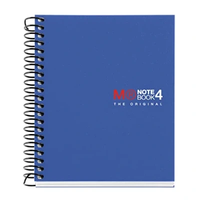 Imagen de Miquelrius Cuaderno Espiral Microperforado, Cubierta Polipropileno Opaco, Tamaño A7 74 x 105 mm, Sin Taladros, 100 Hojas de 70 g/m² y 4 Franjas Color, Cuadrícula 5 color Azul