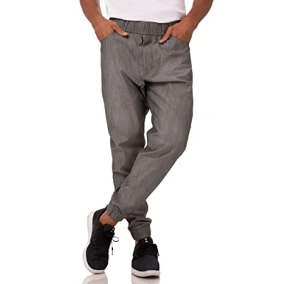 Imagen de Chef Works Pantalones PBE01BWSS para Hombre, Rayas Blancas y Negras, Talla S