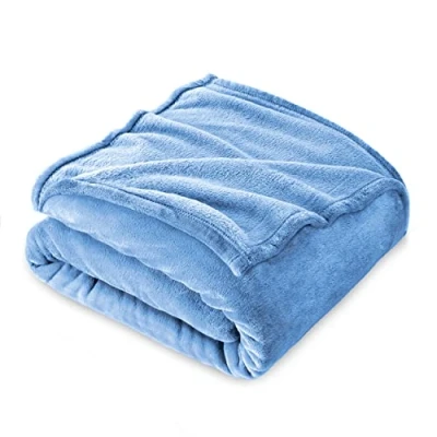 Imagen de FARFALLAROSSA Mantas para Sofa Grande, Manta Polar Franela Extra Suave,Celeste 130 x 160 cm,para Toda Estación