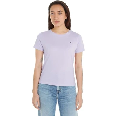 Imagen de Tommy Jeans Tjw Soft Jersey Tee Dw0dw14616 Camisetas de Punto Manga Corta, Morado (Lavender Flower), M Mujer