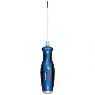 Imagen de Bosch Professional 1600A01TG2 Destornillador de estrella, cromo vanadio, mango softgrip con cabezal acero, Azul, PH1 x 100mm
