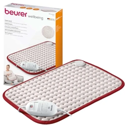 Imagen de Beurer HK Comfort Almohadilla eléctrica, esterilla térmica con calentamiento ultrarápido y apagado automático 90 minutos, 3 niveles, display iluminado, 44 x 33 cm