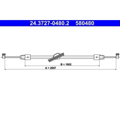Imagen de ATE 24.3727 0480.2 Cable de Freno Mano 2057