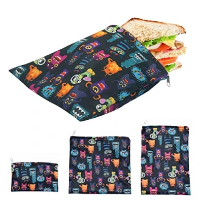 Imagen de woyufen Porta Sandwich Reutilizable, Pack 3 Unidades, Bolsa Ecológica sin BPA, Bocadillo