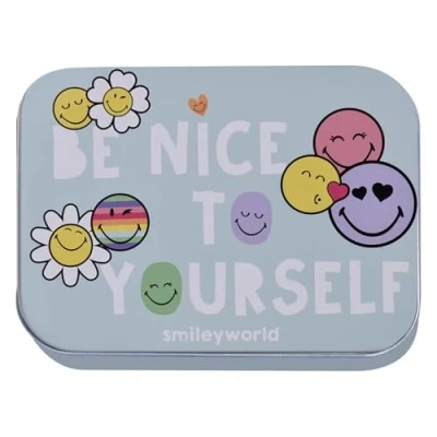 Imagen de Smiley Tiritas infantiles con licencia 2piezas Doos metálicos 24 Atractiva caja de diseño para guardar niños adhesivas Mochila