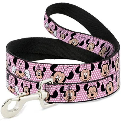 Imagen de Buckle Down Disney Minnie Mouse Rosa/Blanco de Lunares, Expresiones Perro Correa 1,0 cm Ancho