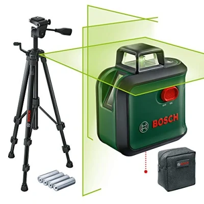 Imagen de Bosch nivel láser de líneas cruzadas AdvancedLevel 360 con trípode prémium (3 láser, incl. para la alineación por toda estancia)