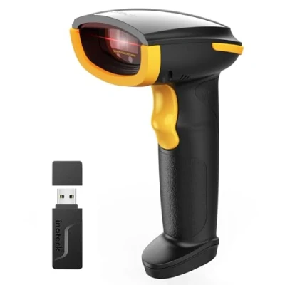 Imagen de Inateck Escáner de Código Barras Bluetooth, Lector Inalámbrico USB 1D Portátil, 1 Carga al Mes, con Aplicación y SDK, BCST 21