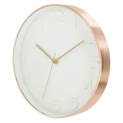 Imagen de THE HOME DECO FACTORY CMHD3305 Reloj Pared D.30,5 CM, PP, Blanc/Cuivre, 30,70 x 4,50 cm