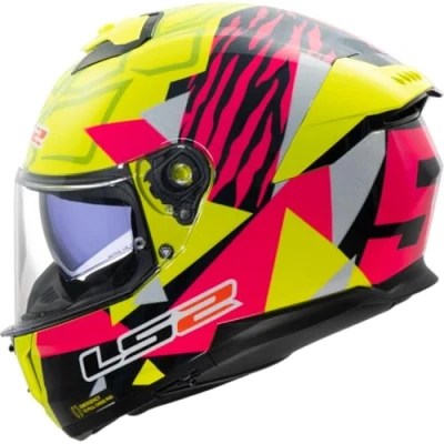 Imagen de LS2, Casco Moto Integral STREAM II TIGER Gloss H V Yellow Pink, S