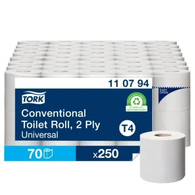 Imagen de Tork Soft Small Roll Papel higiénico blanco T4, universal, 2 capas, 70 x 250 hojas, 110794