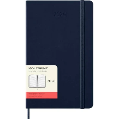 Imagen de Moleskine Agenda Diaria, Diaria 2026 12 Meses, Con Tapa Dura y Cierre Elástico, Formato Grande 13x21, Color Azul