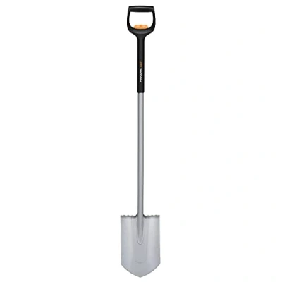 Imagen de Fiskars Pala telescópica para suelos duros y pedregosos, Puntiaguda, Longitud: 111 130 cm, Hoja de acero al boro reforzada, Negro/Naranja, Xact, 1066732