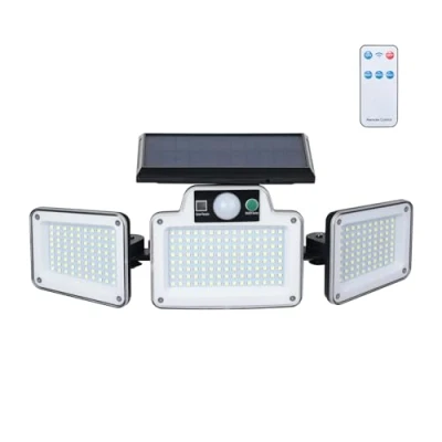 Imagen de GRIFEMA GD202 Luz Solar Exterior con Sensor de Movimiento, [280 LEDs/ 3 Modos/ 2400mAH], Foco Control Remoto, IP65 Impermeable para Jardín, Garajes