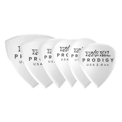 Imagen de Ernie Ball Prodigy Púas para guitarra, 2 mm, multipaquete, 6 unidades, color blanco