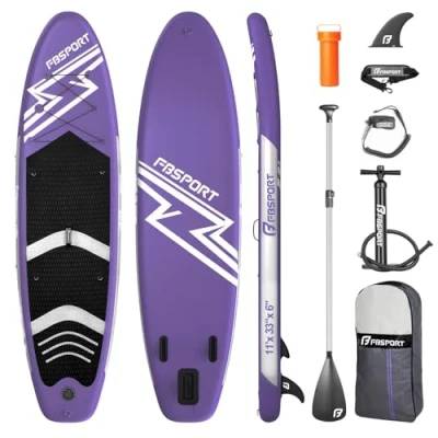 Imagen de FBSPORT Tablero Sup Inflable, Stand Up Paddle Board, Vertical Inflable para Remo de 15cm Espesor, Kit deTablero Surf con Aluminio Ajustable + Bomba(Purple)