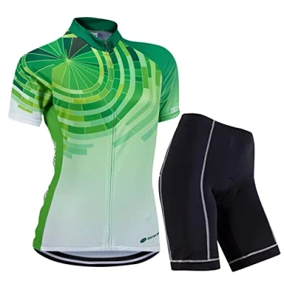 Imagen de ZEROBIKE Kit de Manga Corta Jersey Ciclo Bici del Camino para Mujer, Conjunto Ropa Al Aire Libre Transpiración La Bicicleta, S, 0019