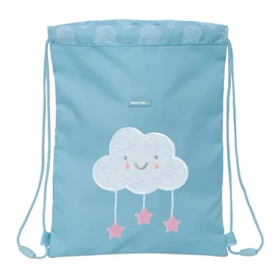 Imagen de Safta PREESCOLAR NUBE Mochila Saco Plano Junior, Fácil Limpieza, Mochila, Ideal para Niños de Diferentes Edades, Cómoda y Versátil, Calidad Resistencia, 26x1x34 cm, Color Azul Pastel