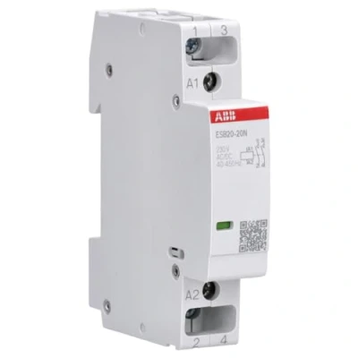 Imagen de Contactor de instalación ESB20 20N 06, 2NA, 230AC/DC, montaje DIN (Referencia: ABB 1SBE121111R0620), Blanco, Estándar