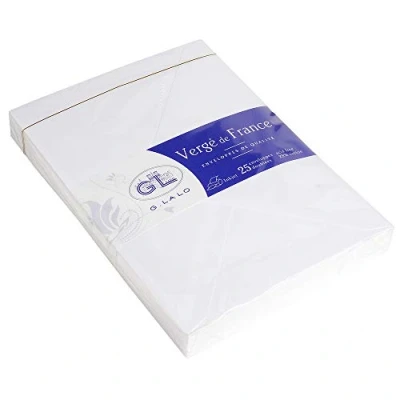 Imagen de G. Lalo 47200l Papel Vergé de France (100 g, DIN A4, 21 x 29,7 cm, 50 hojas), color blanco