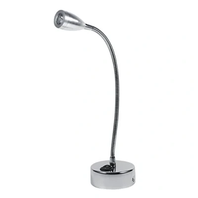 Imagen de 3 W lámpara de cama, 85 265 V flexible ajustable cuello cisne lectura con botón para dormitorio oficina estudio aluminio 3000 3205k