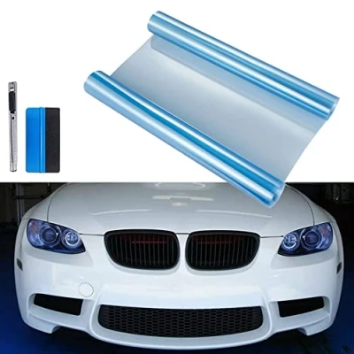 Imagen de NewL Lámina autoadhesiva de vinilo para faros delanteros 12 x 48 pulgadas (color azul claro)