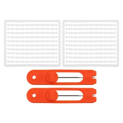 Imagen de ECSiNG 2 agujas de cebo con 200 topes para carpa, boilie, paradas cebo, extensor aparejos pesca, accesorios cebos pesca