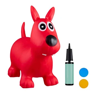 Imagen de Relaxdays Saltador Hinchable Perro para Niños hasta 50 Kg sin BPA, Plástico, Color rojo, x 26 60 cm (10024990_47) , color/modelo surtido
