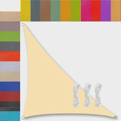 Imagen de toldo Vela de Sombra Beige Exterior terraza PES Cuerdas 2 m protección UV Tela para Solar Jardin Patio jardín 2x2x2.8m Rectangular