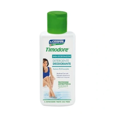 Imagen de Timodore, Limpiador Desodorante, Formulado para Combatir el Mal Olor de los Pies, Ideal Después la Actividad Deportiva, 100% Made in Italy, Dermatológicamente Testado, 200 ml