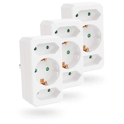 Imagen de greate 3X Enchufe Triple hasta un máximo de 3500W ladron enchufes Multiple ladrón Multiples Pared