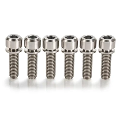 Imagen de Keenso pernos de varilla bicicleta con arandelas, 6 montaña para carretera M5 x 18 mm aleación titanio TC4 (Titana)