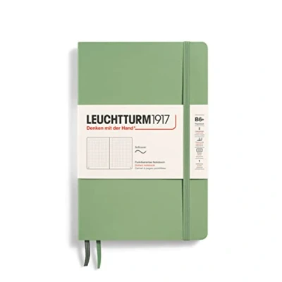 Imagen de LEUCHTTURM1917 363934 Libreta Paperback (B6+) 125 x 190 mm, Tapa Blanda, 123 páginas numeradas, Sage, Puntos