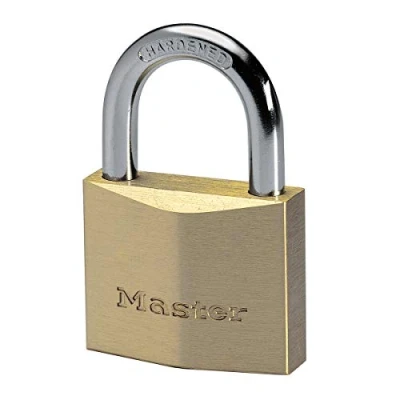 Imagen de Master Lock 2840EURD Candado de llave con Cuerpo Latón Macizo Muy Grueso, Dorado, 6.2 x 4 1.6 cm