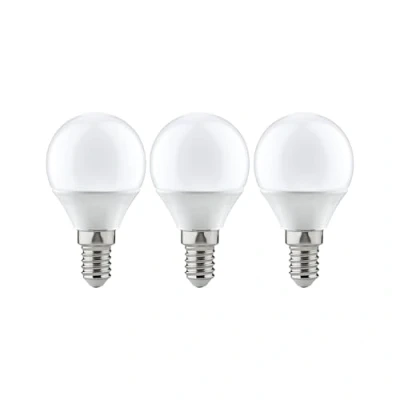 Imagen de Paulmann 28537 LED, Pack de 3 Bombillas Gota, 5,5W, E14, 230V, 2700K, 5.5 W, Ópalo, 4,5 x 8,1 6,1 cm,