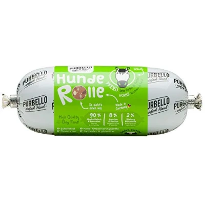 Imagen de PURBELLO Hundewurst Caballo Monoprotein Hundefutter con Alto Fleischanteil Nassfutter para Perros Schnittfest &amp; Getreidefrei 200 g / 400 800