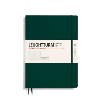 Imagen de LEUCHTTURM1917 370272 Libreta Master Slim (A4+) 225 x 315 mm, Tapa Dura, 123 páginas numeradas, Forest Green, Puntos