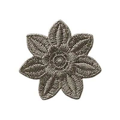 Imagen de Mono Quick Parche para planchar (3,5 cm), diseño de flores, color gris