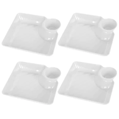 Imagen de Colexy Platos Aperitivos, 4 Cuencos para Aperitivos Plato de Snacks Plástico Servir, Aperetivos, Bandejas Servir Patatas Fritas Salsas Verduras Dulces (B)