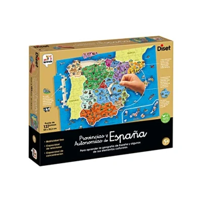Imagen de Diset Provincias y Autonomías de España, Puzle educativo para aprender la geografía española a partir 5 años