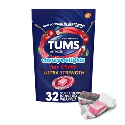 Imagen de Tums Chewy Delights Soft Chews, Very Cherry, 32count by