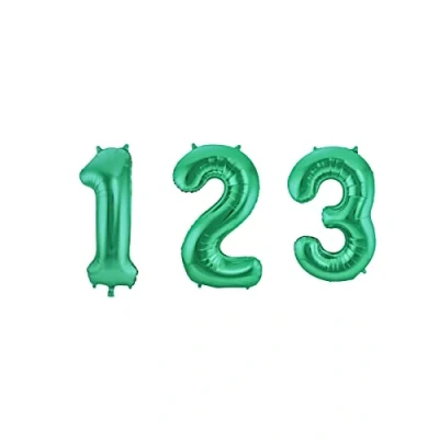 Imagen de Folat Number 65914 Aluminio Número Figura 4 Metalizado Verde Mate 86 cm decoración Globos de Helio para cumpleaños, Aniversario, Color, Unique Waist