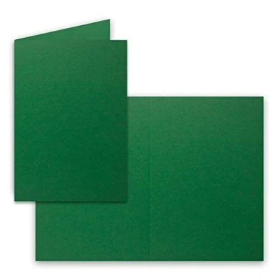 Imagen de farbenFroh de Gustav NEUSER 50x Tarjetas Plegables DIN A6 en Verde Oscuro Blanco Dobles 220 g/m²