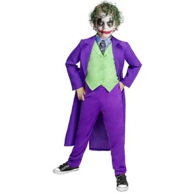 Imagen de Funidelia Disfraz de Joker para niño Superhéroes, DC Comics, Villanos niños y divertidos accesorios Fiestas, Carnaval Halloween Talla 3 4 años Morado