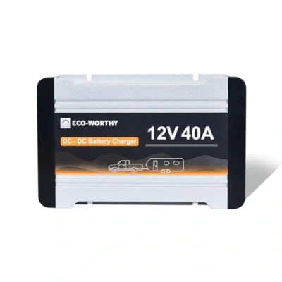 Imagen de ECO WORTHY cargador de batería 12 V 40 a CC con solar MPPT integrado litio LiFePO4 gel AGM, carga multietapa para alternador panel en remolques caravanas