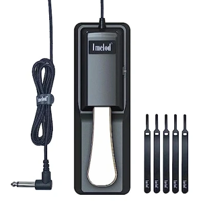 Imagen de Imelod Sustain Pedal universal para Yamaha Casio Roland Korg Behringer Moog Piano Midi Teclados electrónicos negro