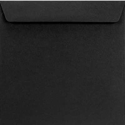 Imagen de Netuno 25x sobres cuadrados negros DIN 155x155mm 120g Burano Nero solapa autoadhesiva recta sin ventana para boda invitaciones tarjetas certificados documentos dinero contratos diplomas empresa menu